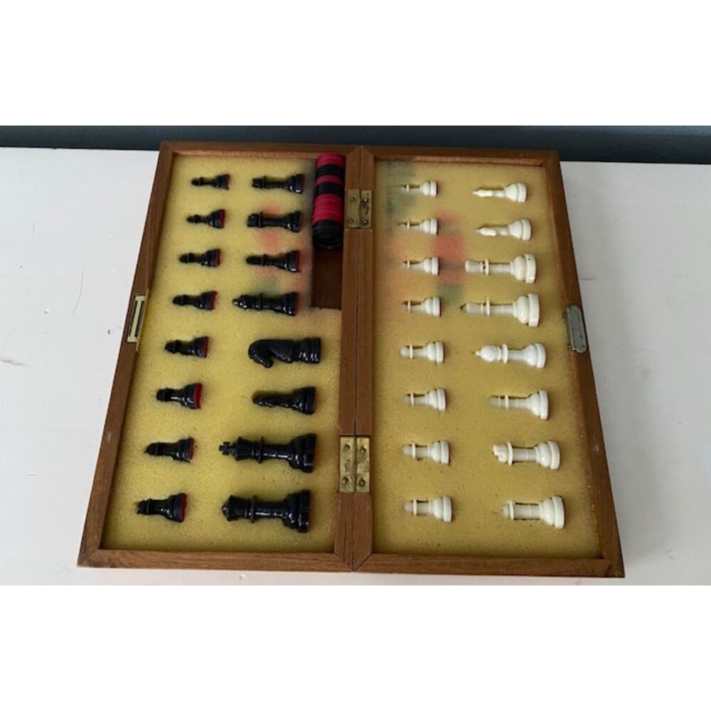 Vintage Travel Portable Chess Kit Game Board